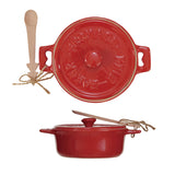 Red Stoneware Brie Baker