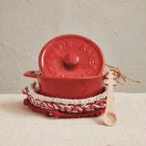 Red Stoneware Brie Baker