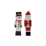 Hand-Painted Stoneware Santa/Snowman Shaped Dish