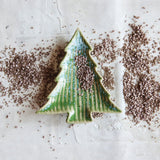 Stoneware Ribbed Tree Shaped Plate,