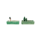 Hand-Painted Stoneware Dish with 3D Figure