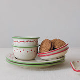 Hand-Painted Stoneware Bowl with Design