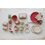 Hand-Painted Stoneware Bowl with Design