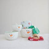Stoneware Nesting Bowls with Snowman Face