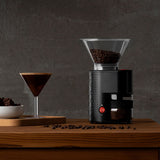 Bistro Electric Coffee Grinder with glass catcher