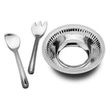 Flutes & Pearls Large 3 pc Salad Set