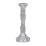 Clear Molded Glass Taper Holder, 8"