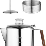 Rapid Brew Stainless Steel Stovetop and Camping Percolator Coffee Pot