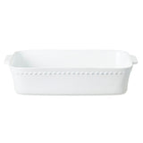 Pearl White Rectangular Baker Large
