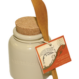 Stoneware Mustard Pot and Spreader