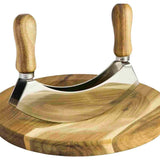 Mezzaluna with Acacia Wood Round Board