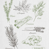 Fresh Herbs Swedish Cloth