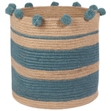 Heirloom Stripe Lagoon Jute Basket