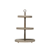 Decorative Wood 3-Tier Tray with Handle