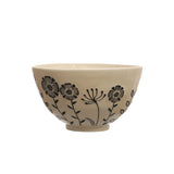Hand-Painted Stoneware Serving Bowl