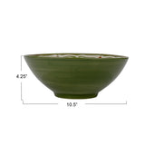 Hand-Painted Stoneware Serving Bowl