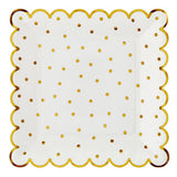 Scalloped Paper Plates | 9" Gold Dots